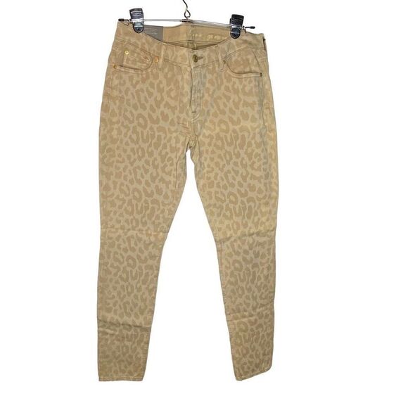 7 For All Mankind Gwenevere Cheetah print neutral super skinny jeans 31 $189 ret - Picture 7 of 9